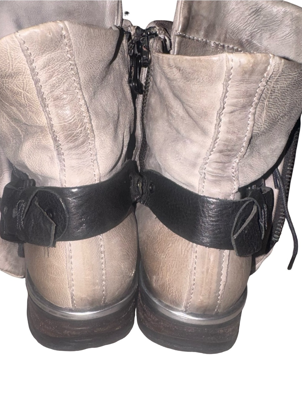 A.S.98 Distressed Leather Moto Boots Avant Garde Lagenlook Combat Ankle 8.5 39 - Picture 6 of 9
